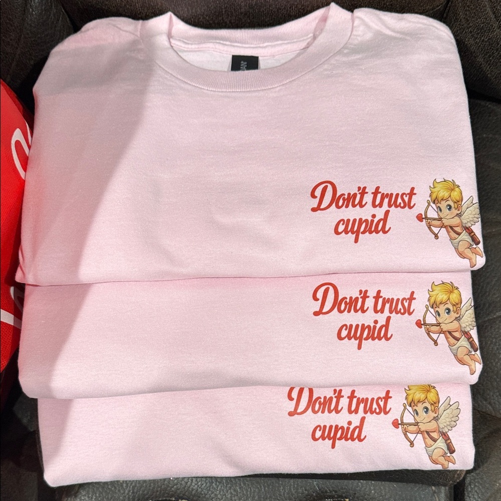 Pink 'Don't Trust Cupid' Graphic Tee
